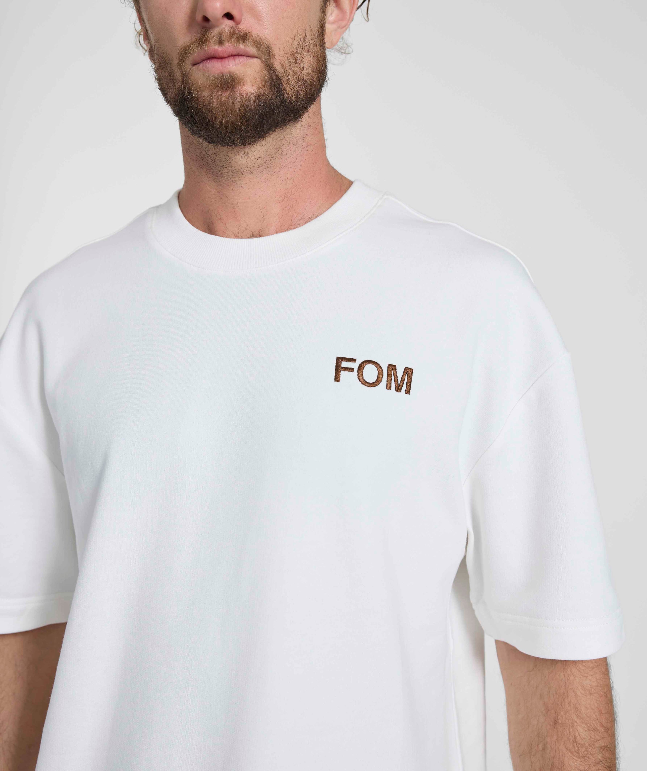 Men's Fleece Crew Neck Tee - Ivory