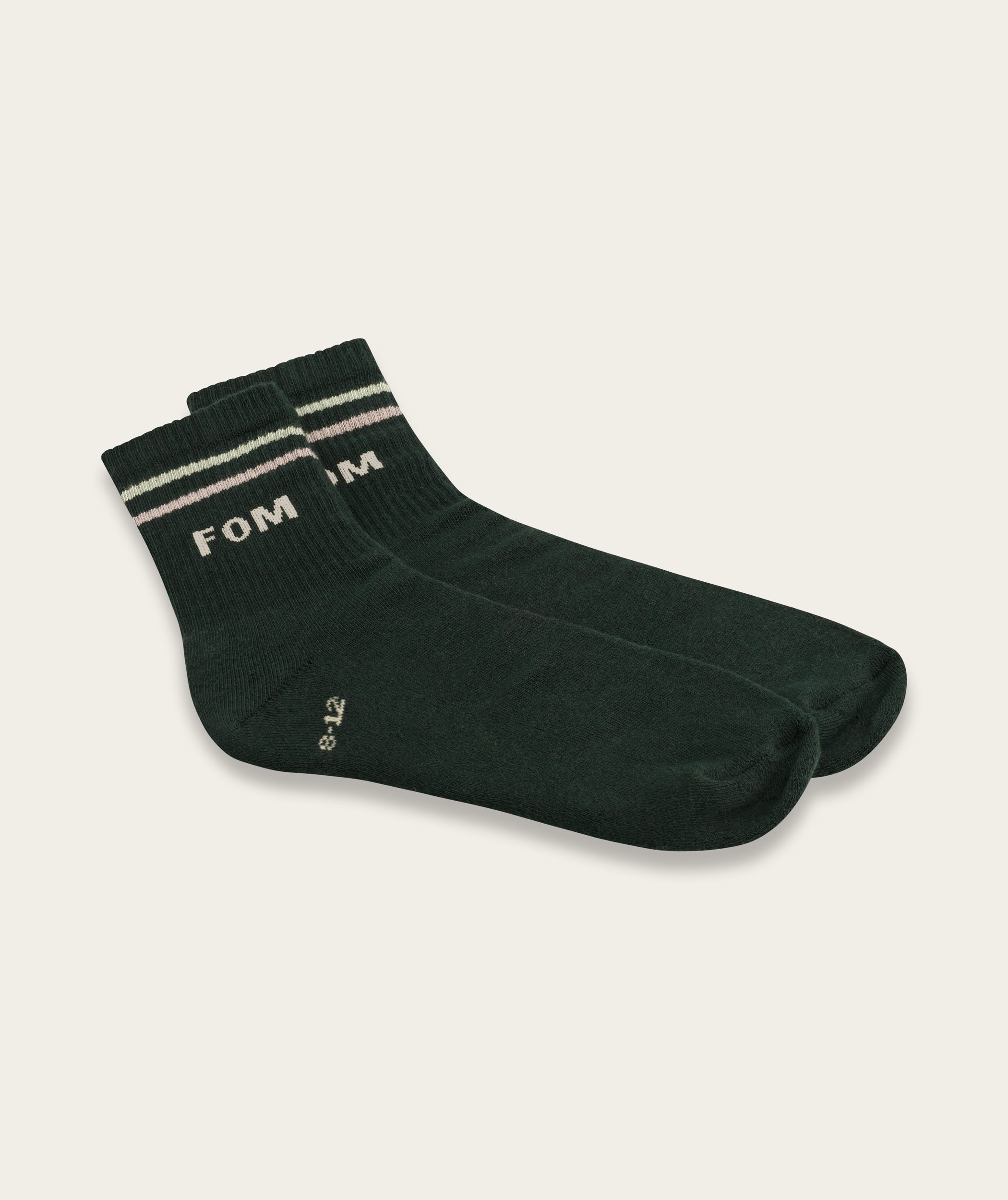 Socks Active - Green/ Sage Stripes (Size 8-12)