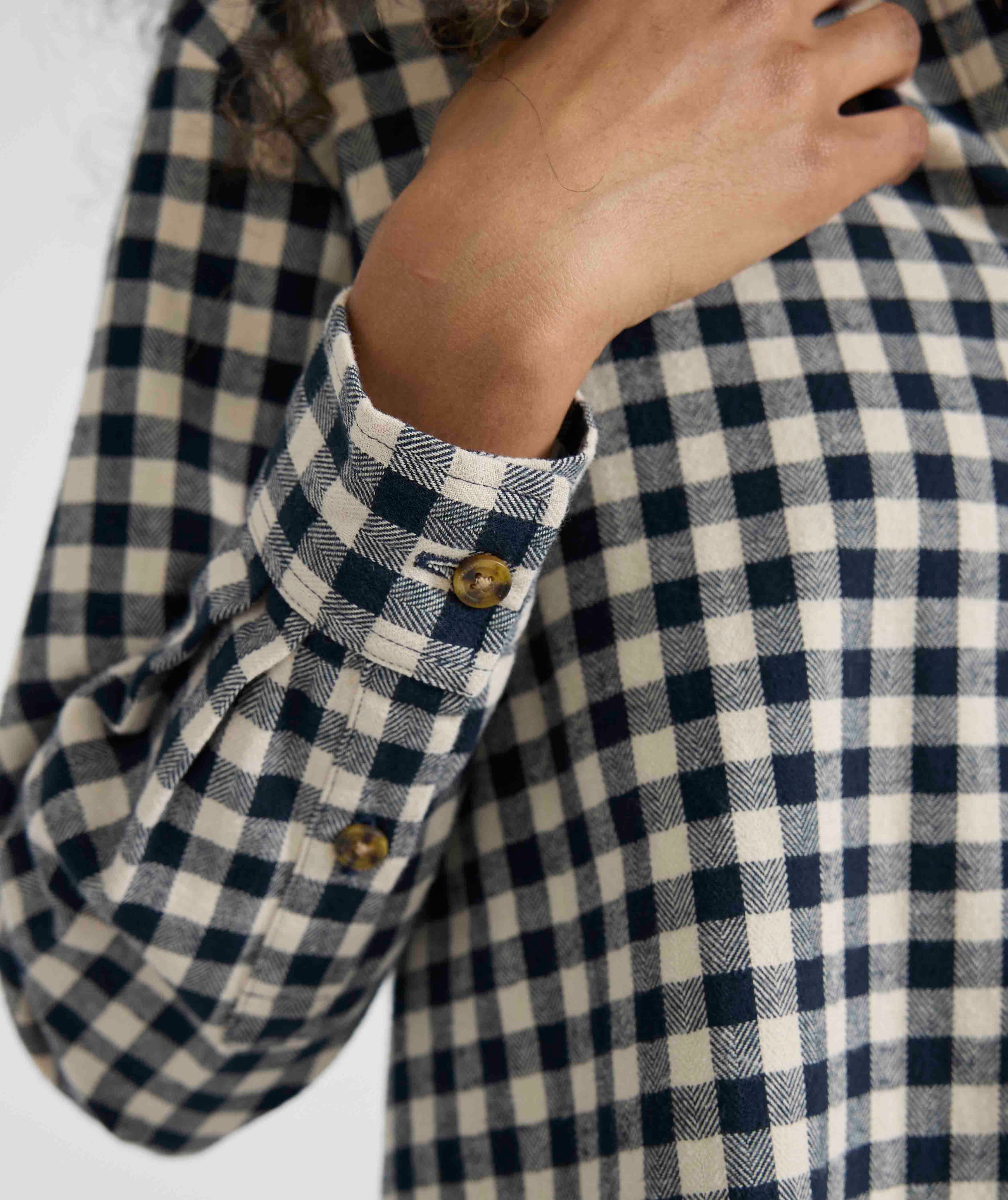 Ladies Gingham Shirt - X Navy