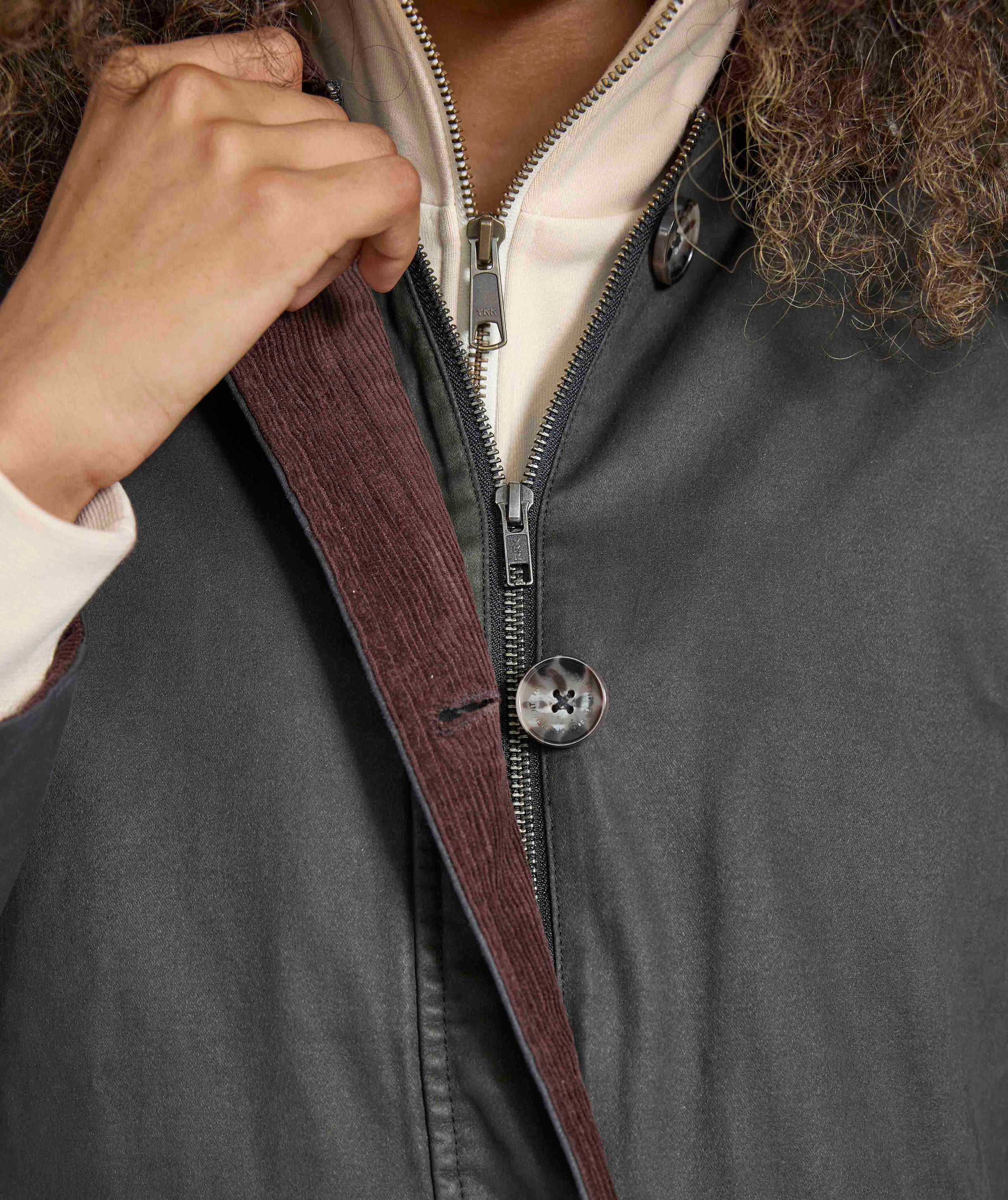 Ladies Coated Cotton Trench Coat - Onyx