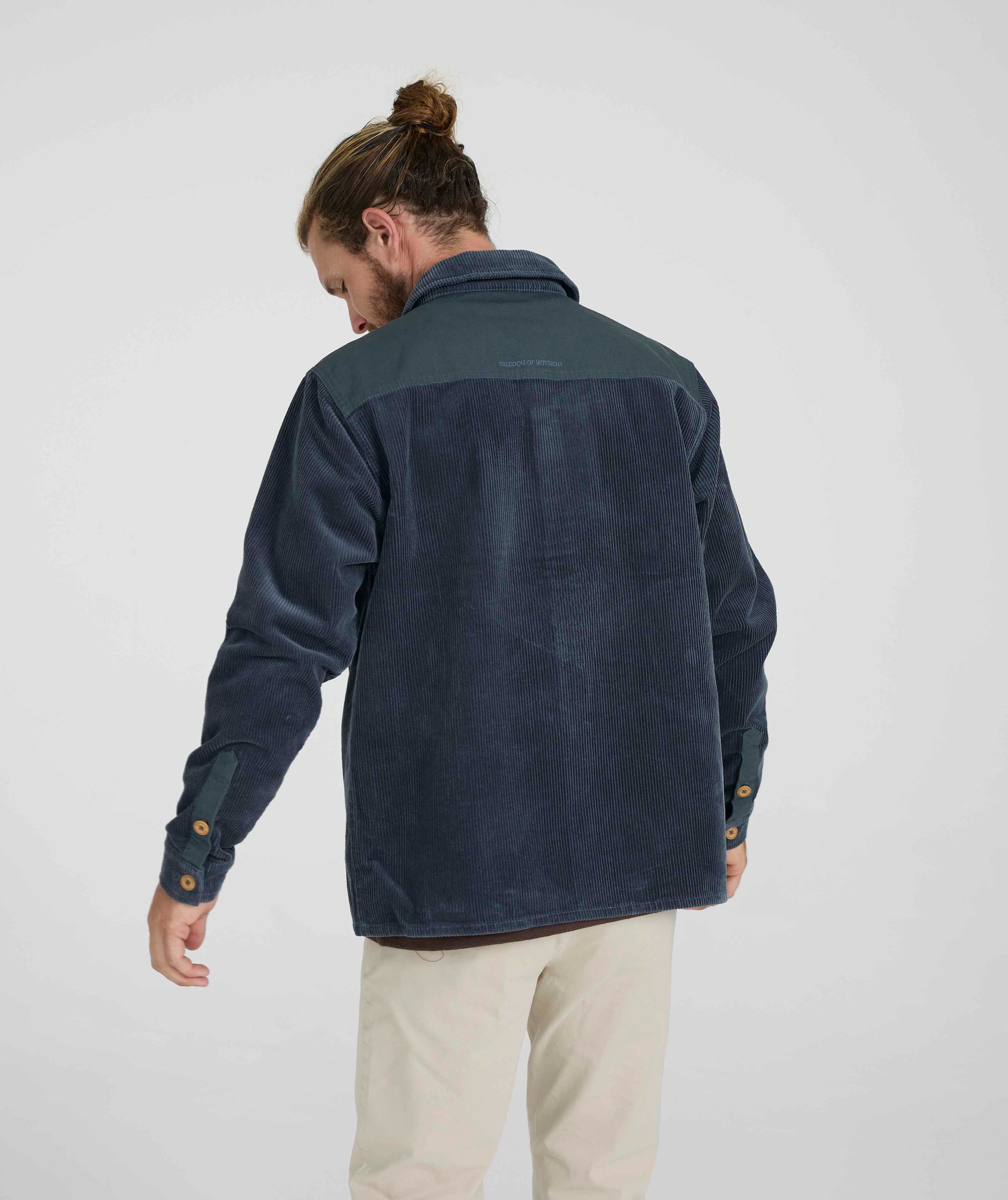 Mens Corduroy Overshirt - Slate Blue