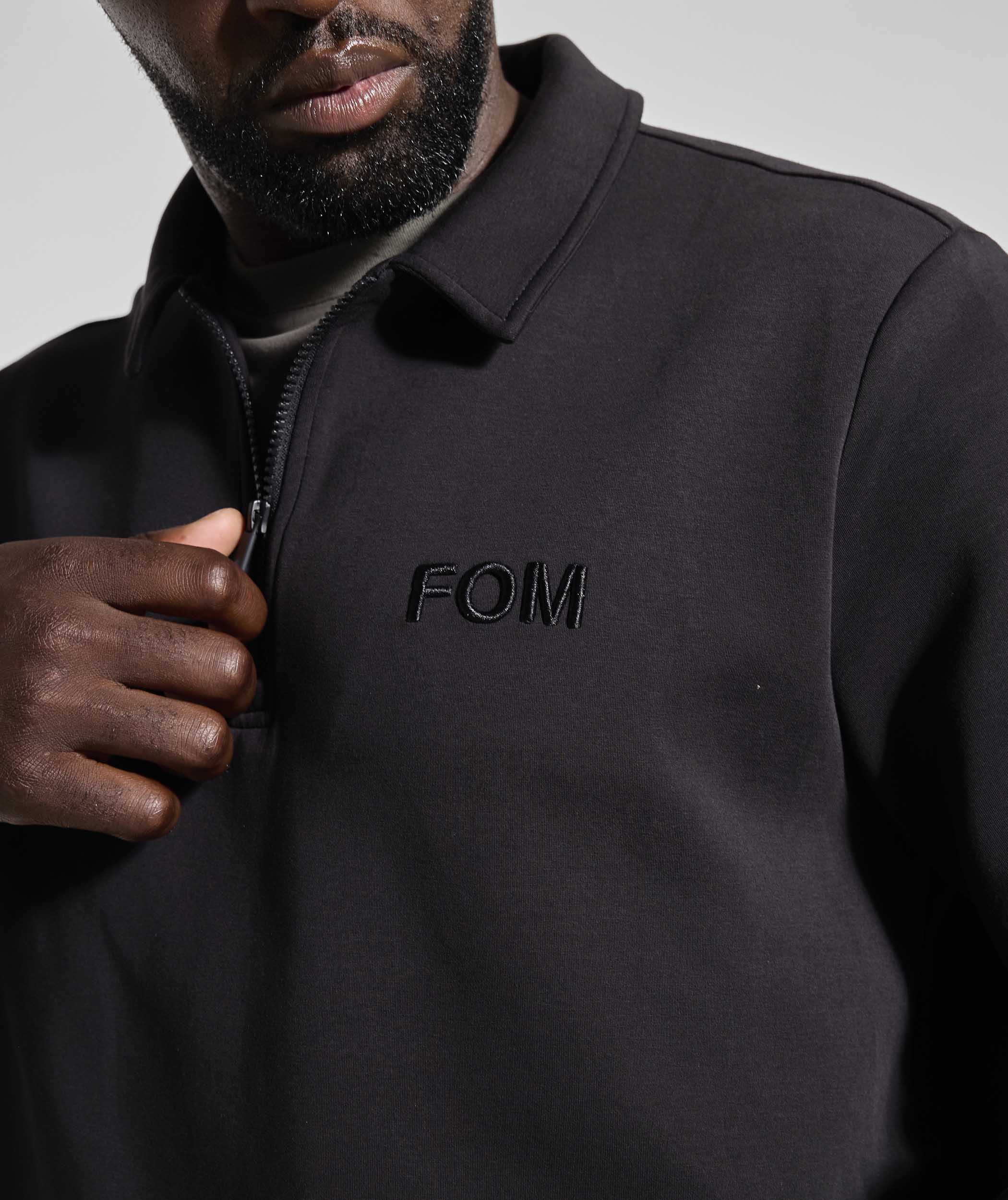 Mens 1/4 Zip Sweater - Black