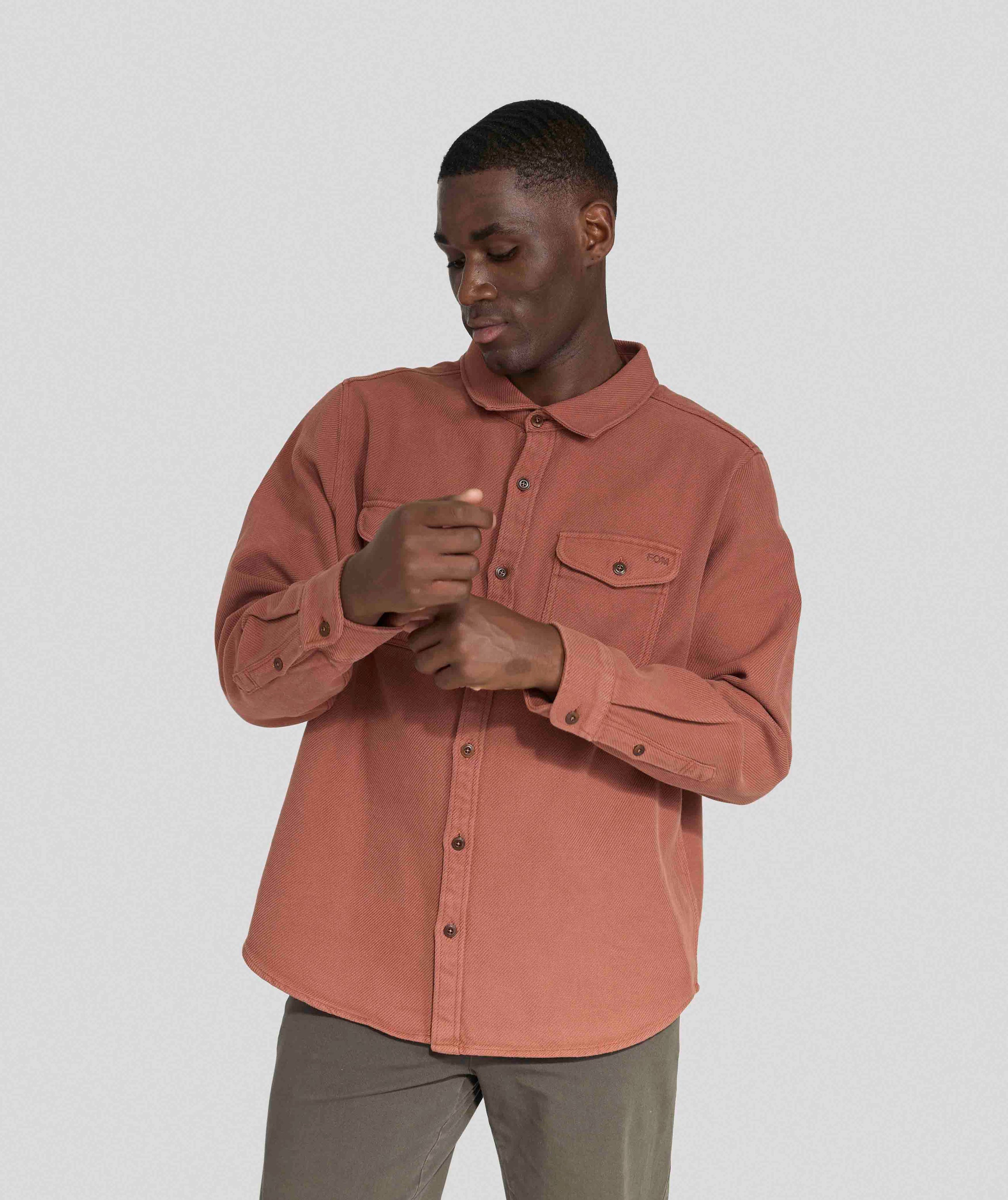 Mens Casual Organic Cotton Shirt - Copper