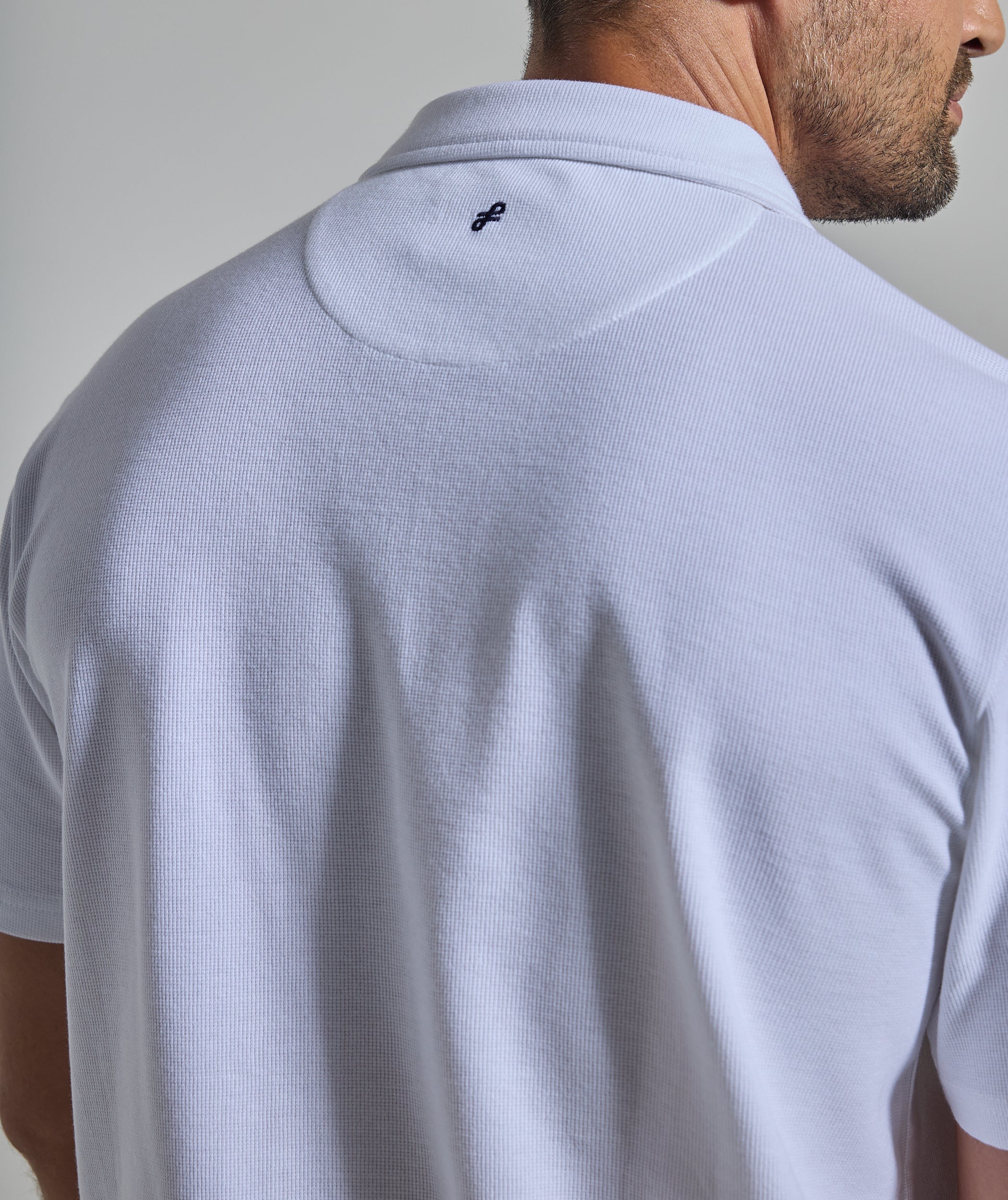 Mens Johnny Collar Golfer - White