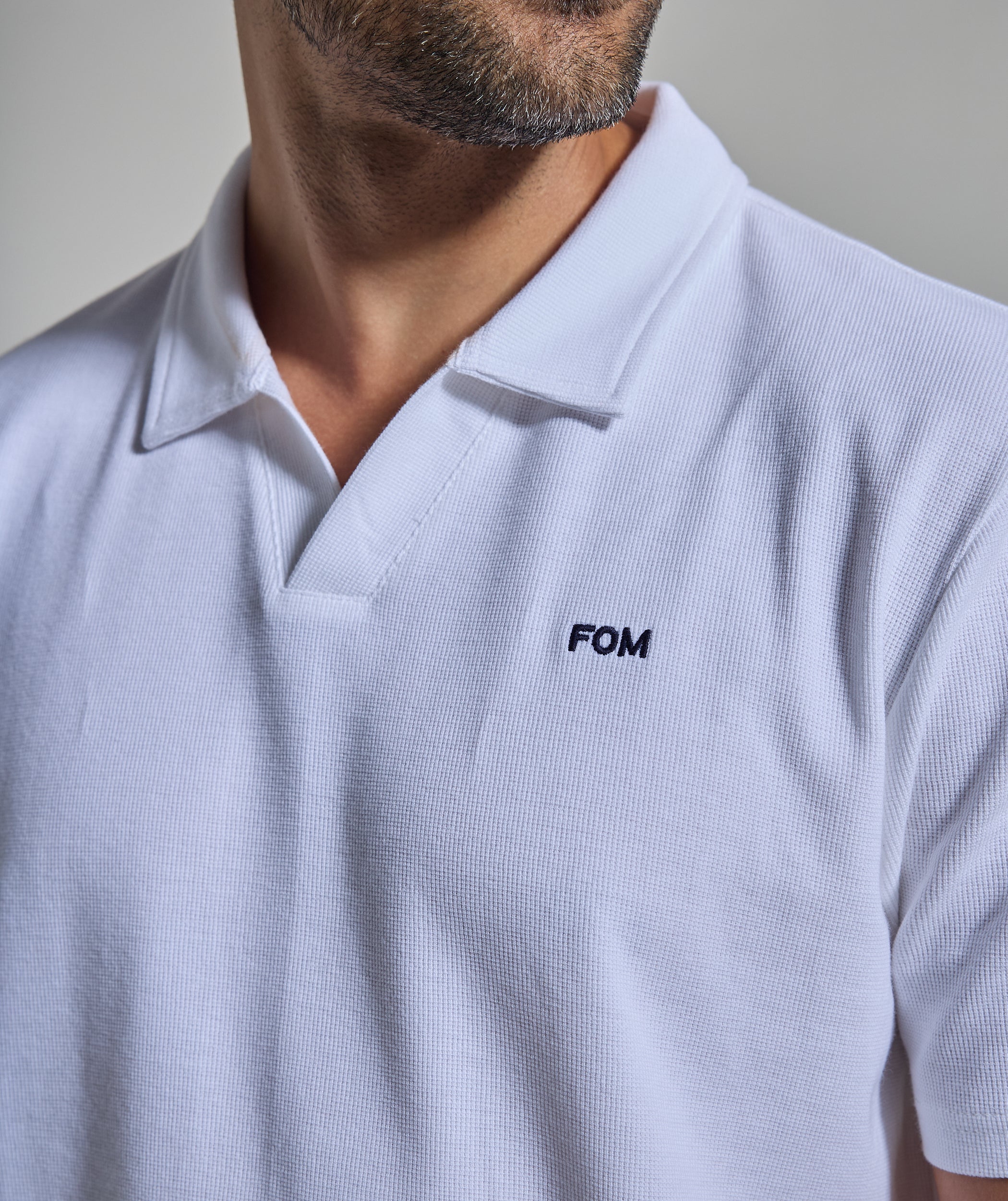 Mens Johnny Collar Golfer - White