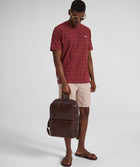Mens Regular Fit Textured T-Shirt - Burgundy