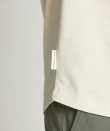 Mens Curved Hem Slub Tee - Ecru