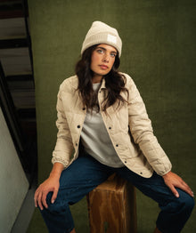 Ladies Quilted Puffer Jacket - Ivory