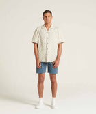 Mens Cotton Drawcord Shorts - Blue Steel