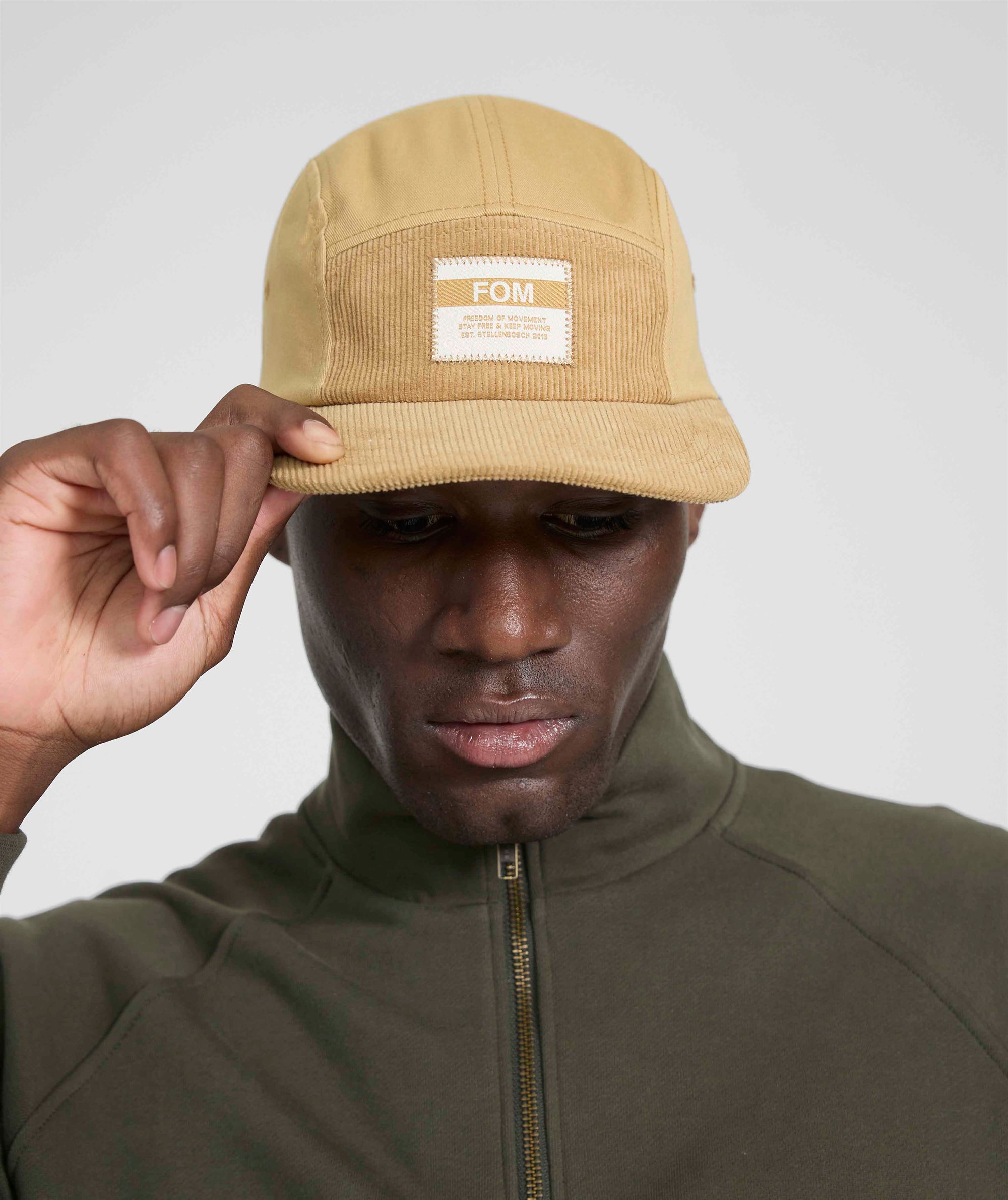 5 Panel Twill/Corduroy Cap - Stone