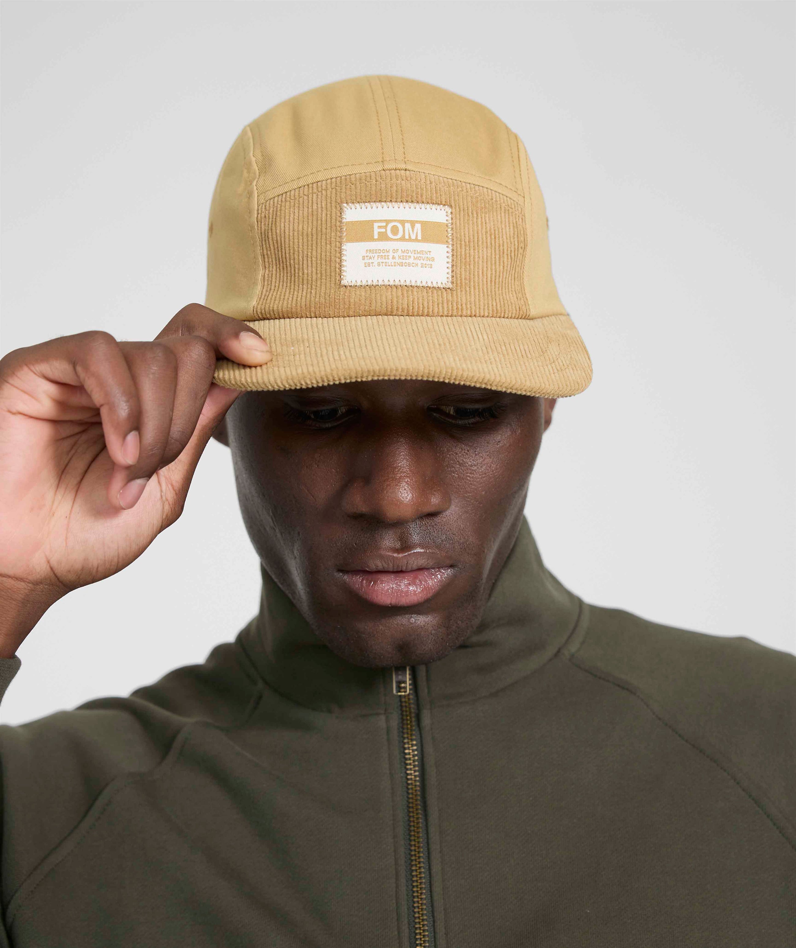 5 Panel Twill/Corduroy Cap - Stone