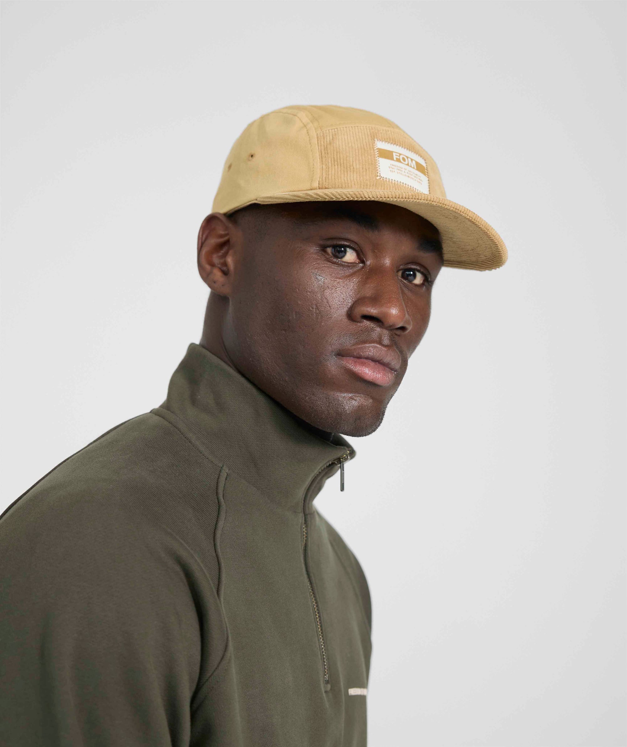 5 Panel Twill/Corduroy Cap - Stone