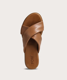 Ladies Crossover Sandal - Tan