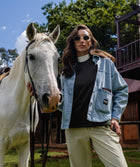 Ladies Denim Shacket - Light Wash