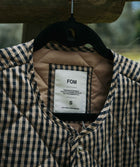 Ladies Check Quilted Jacket - Navy & Stone
