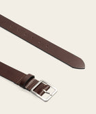 Mens Belt - Choc Brown/ Brushed Silver Buckle