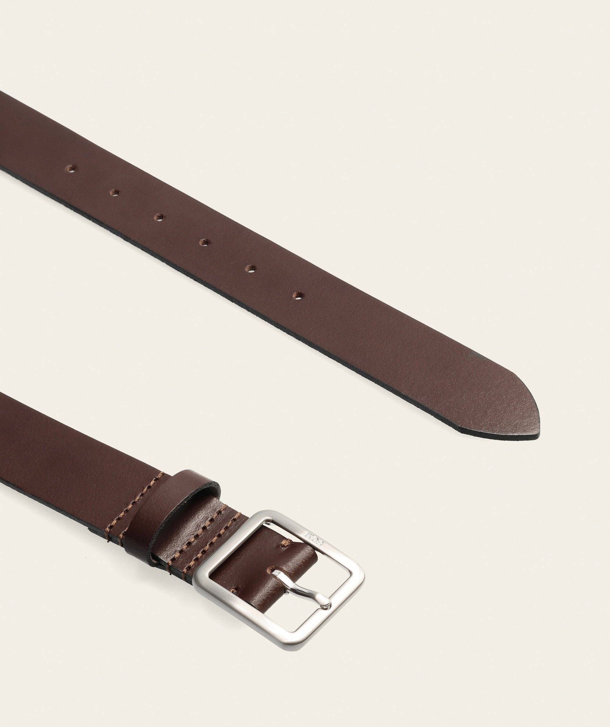 Mens Belt - Choc Brown/ Brushed Silver Buckle