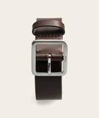 Mens Belt - Choc Brown/ Brushed Silver Buckle
