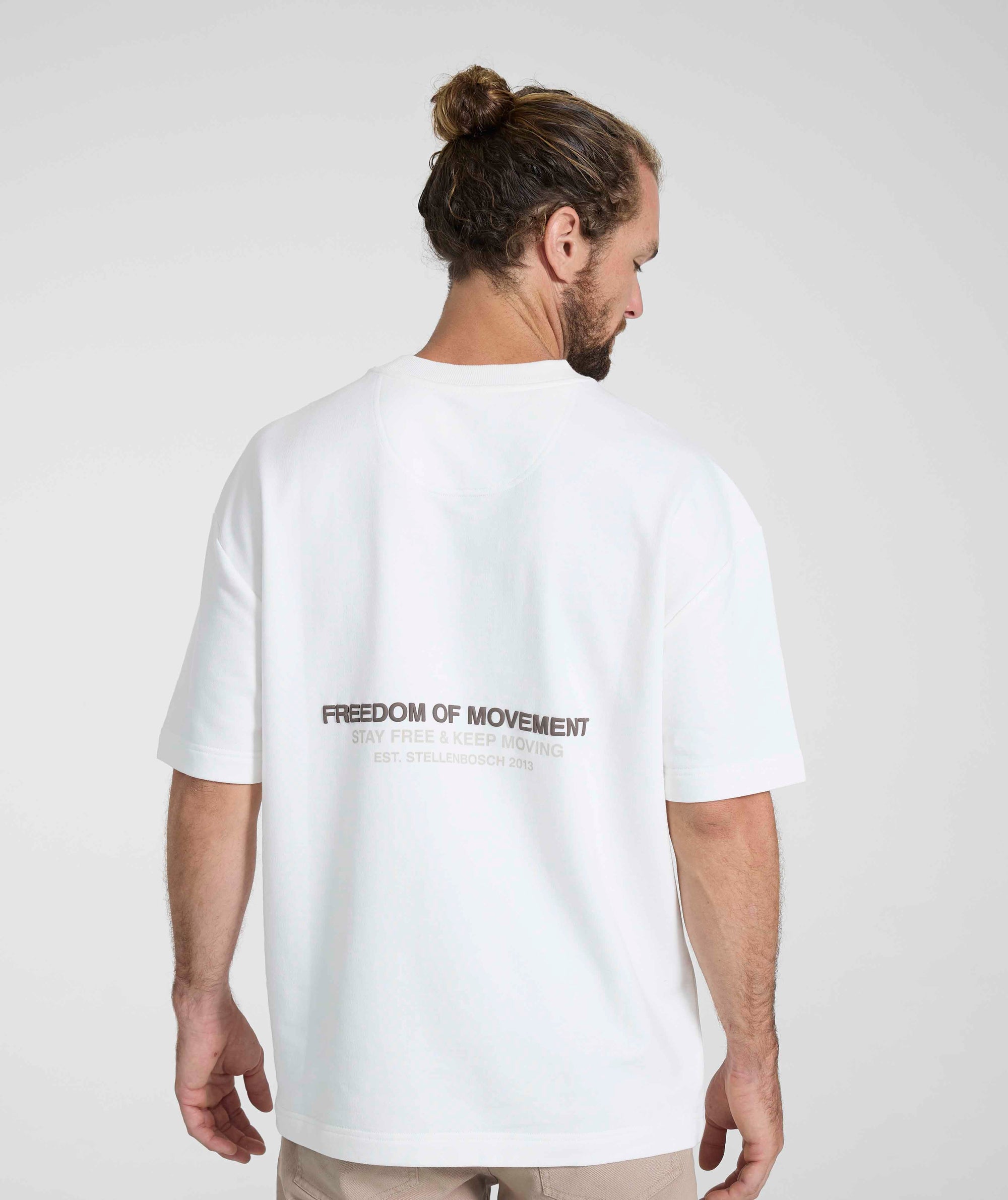 Men's Fleece Crew Neck Tee - Ivory