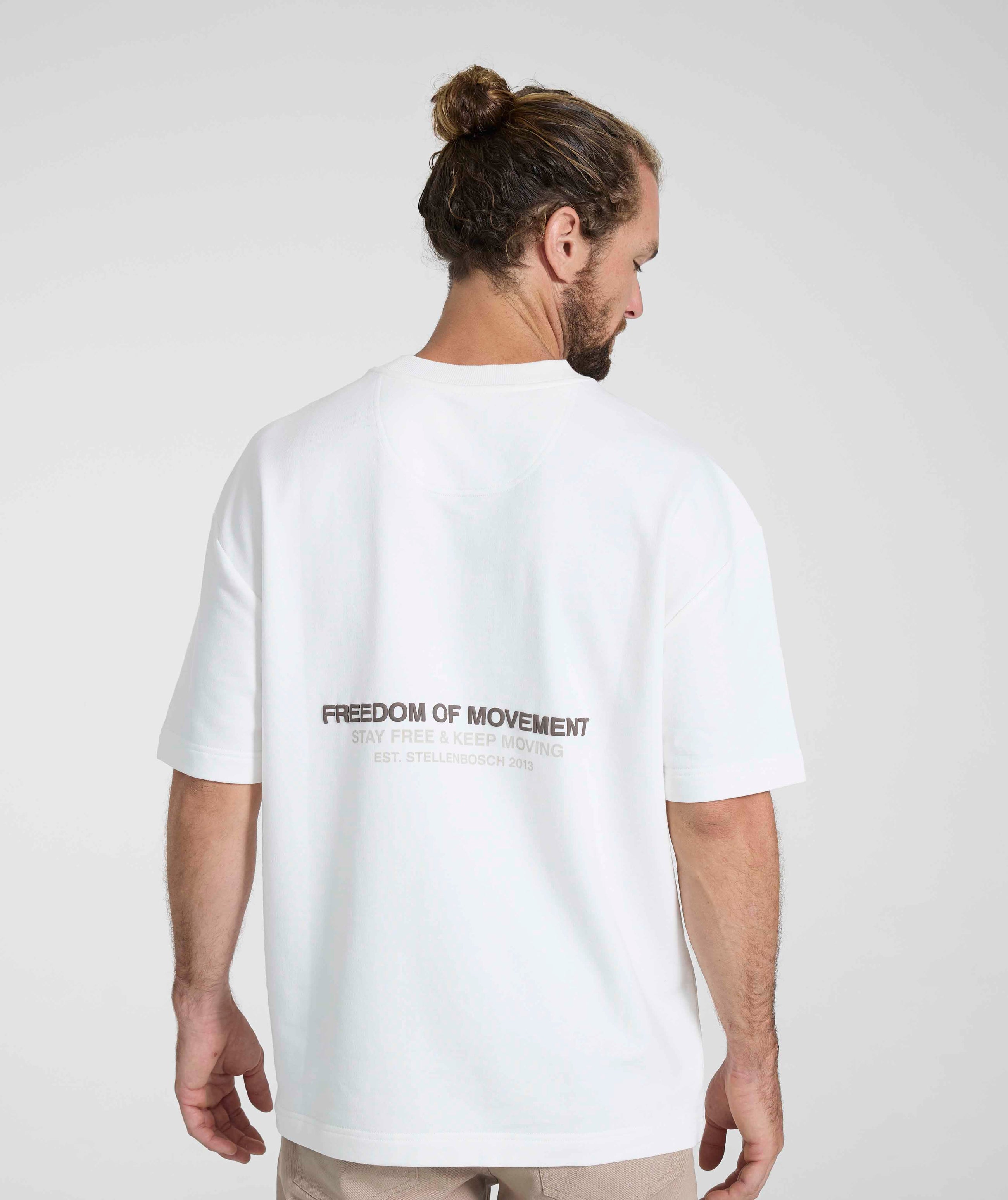 Men's Fleece Crew Neck Tee - Ivory
