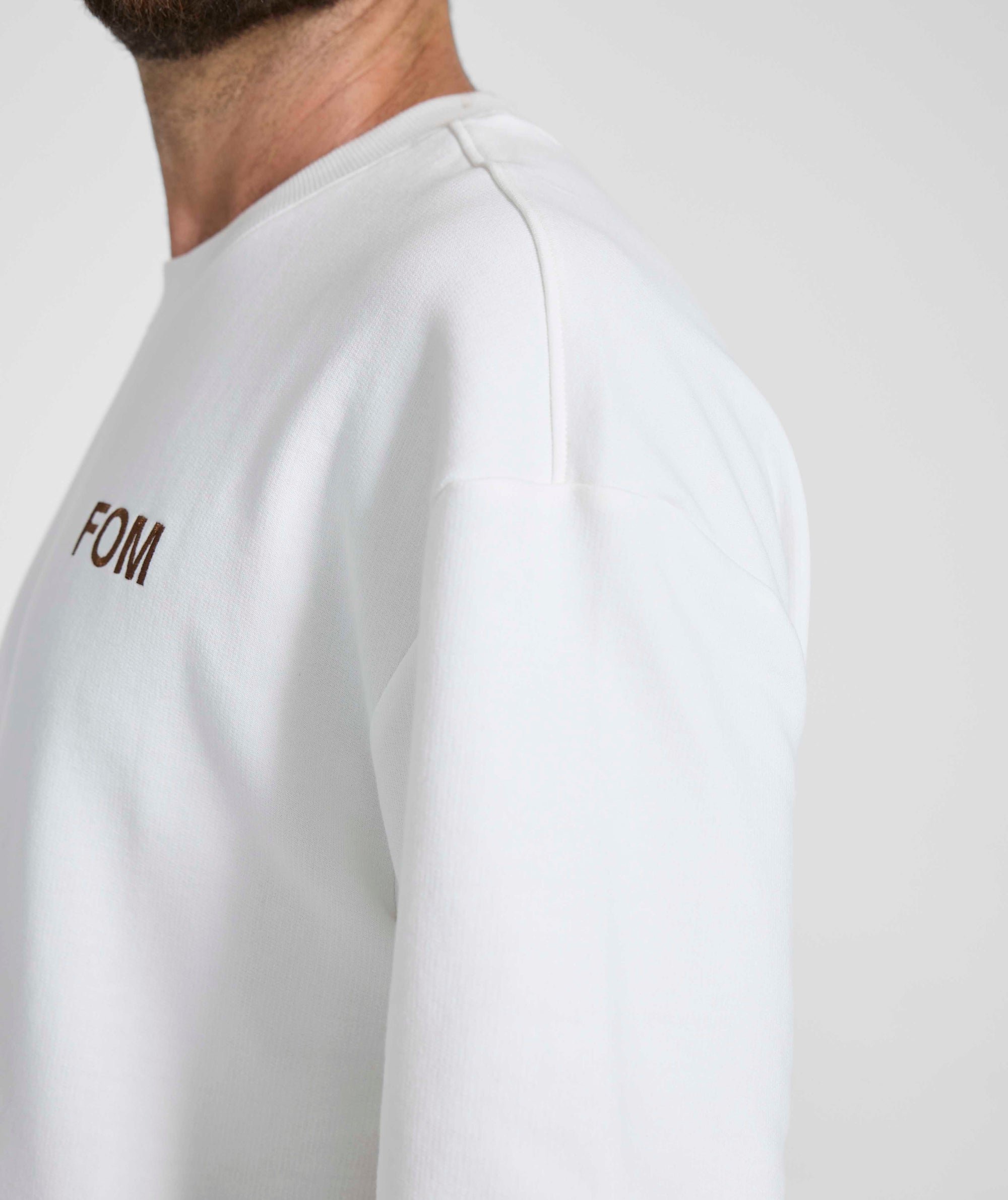Men's Fleece Crew Neck Tee - Ivory