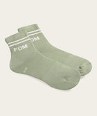 Socks Active - Avocado/ Cream Stripes (Size 8-12)