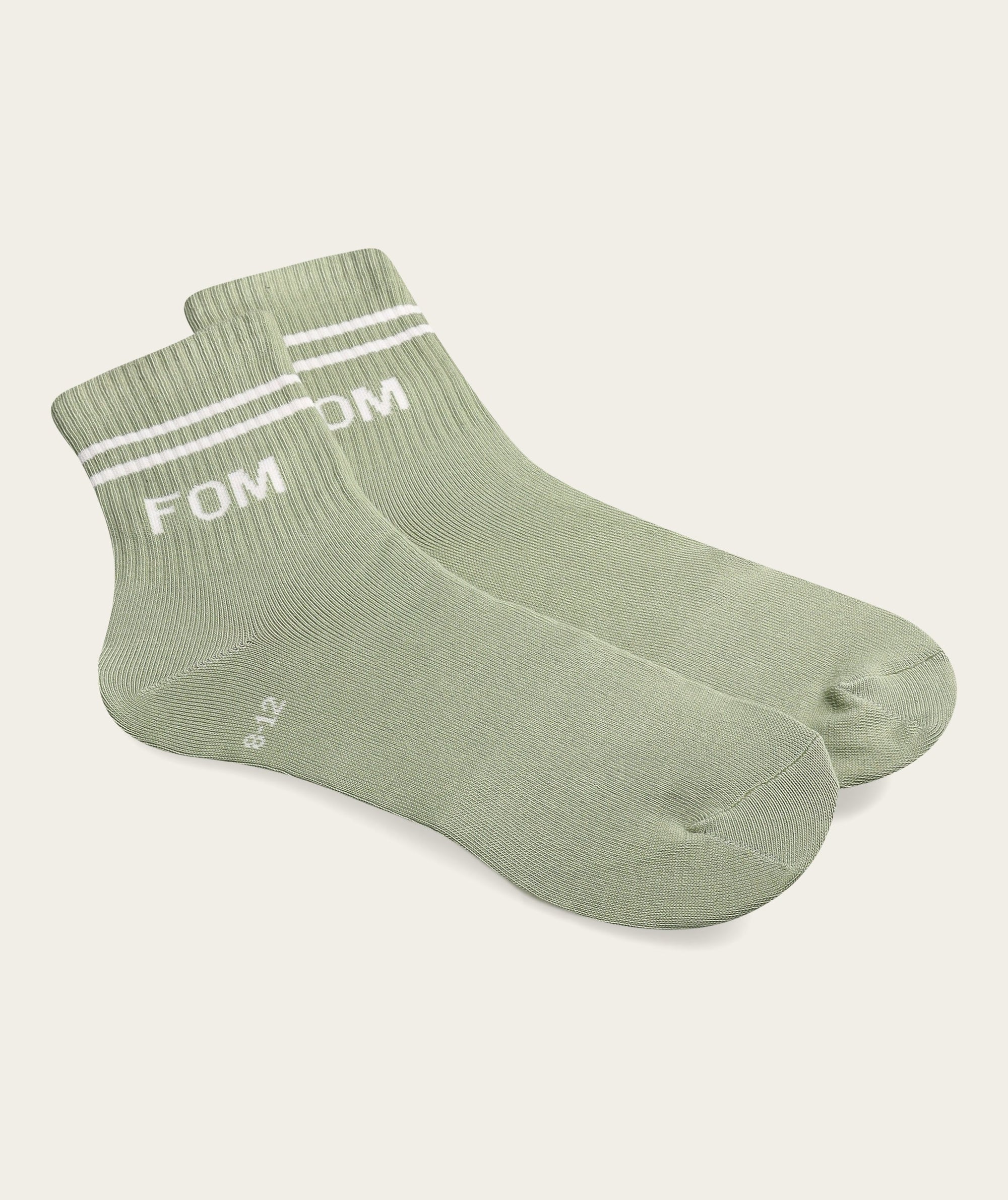 Socks Active - Avocado/ Cream Stripes (Size 8-12)