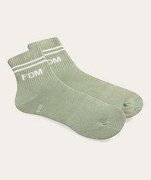 Socks Active - Avocado/ Cream Stripes (Size 8-12)