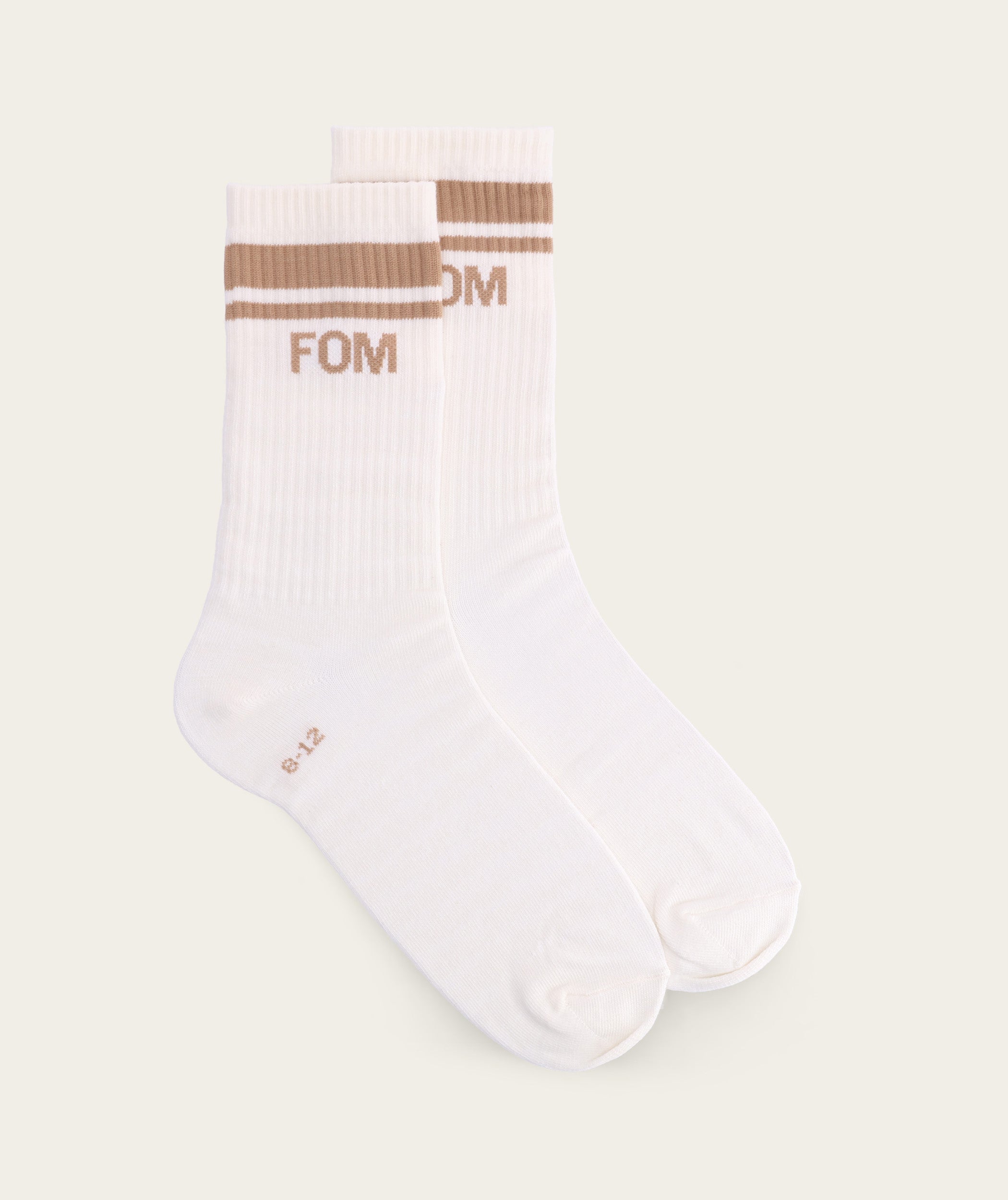 Mns: Crew Sock - Off-White/ Tan FOM Stripes
