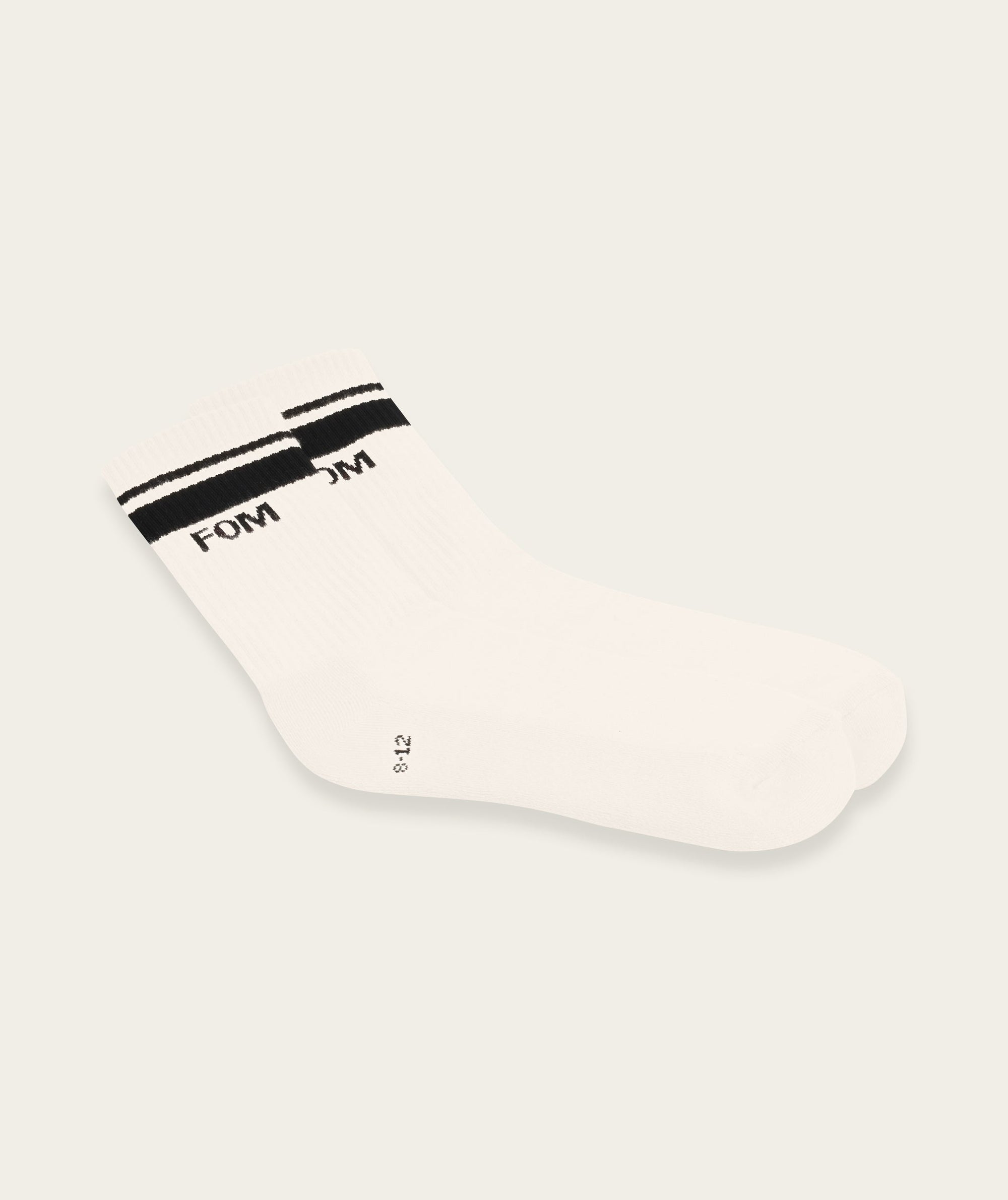 Socks Crew - Off-White/ Black (Size 8-12)