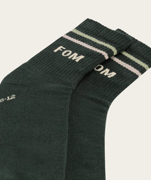 Socks Active - Green/ Sage Stripes (Size 8-12)
