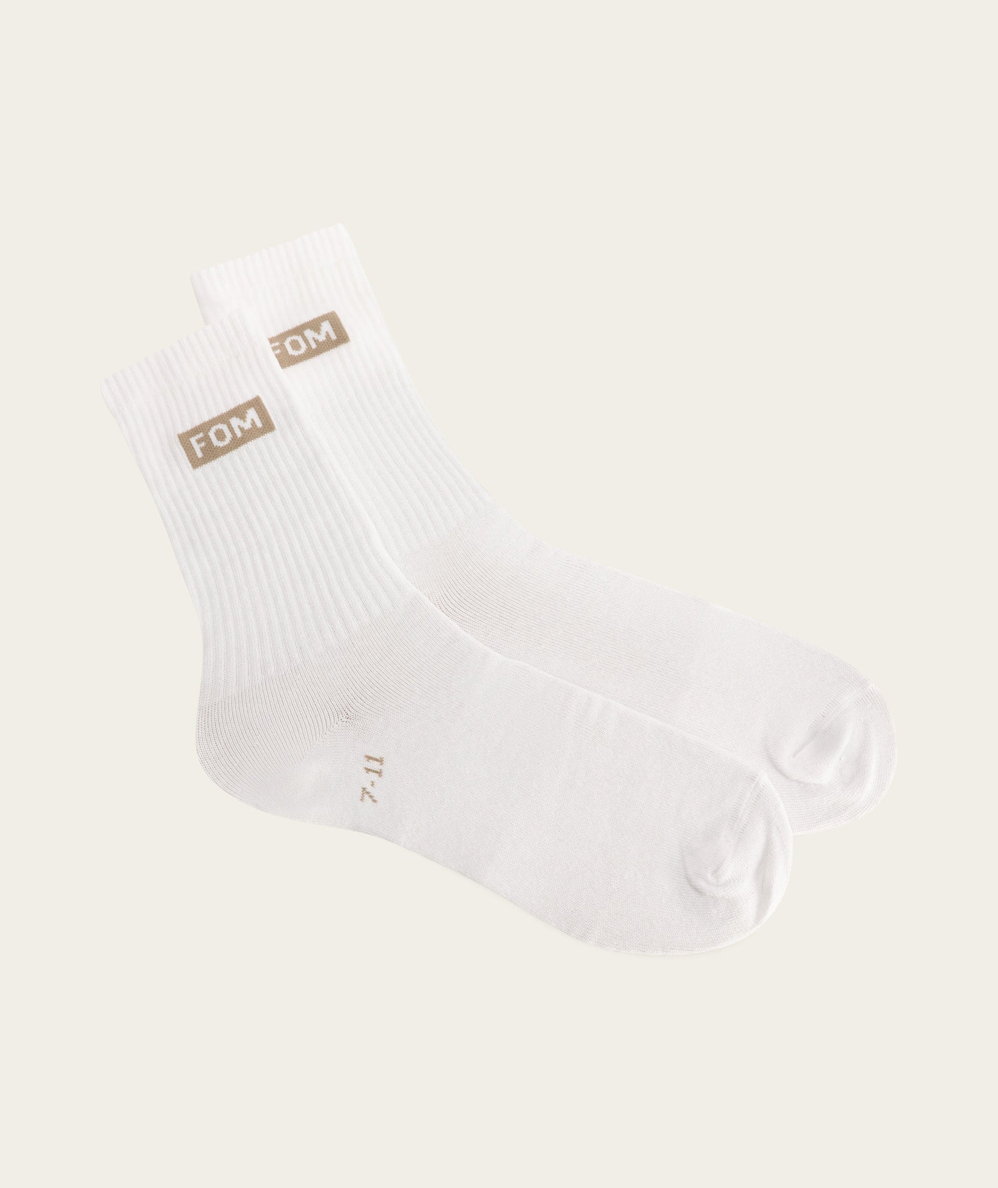 Socks Crew Twin Pack - White/ Forest Green & Dark Sand FOM (Size 7-11)
