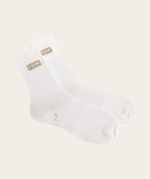Socks Crew Twin Pack - White/ Forest Green & Dark Sand FOM (Size 7-11)