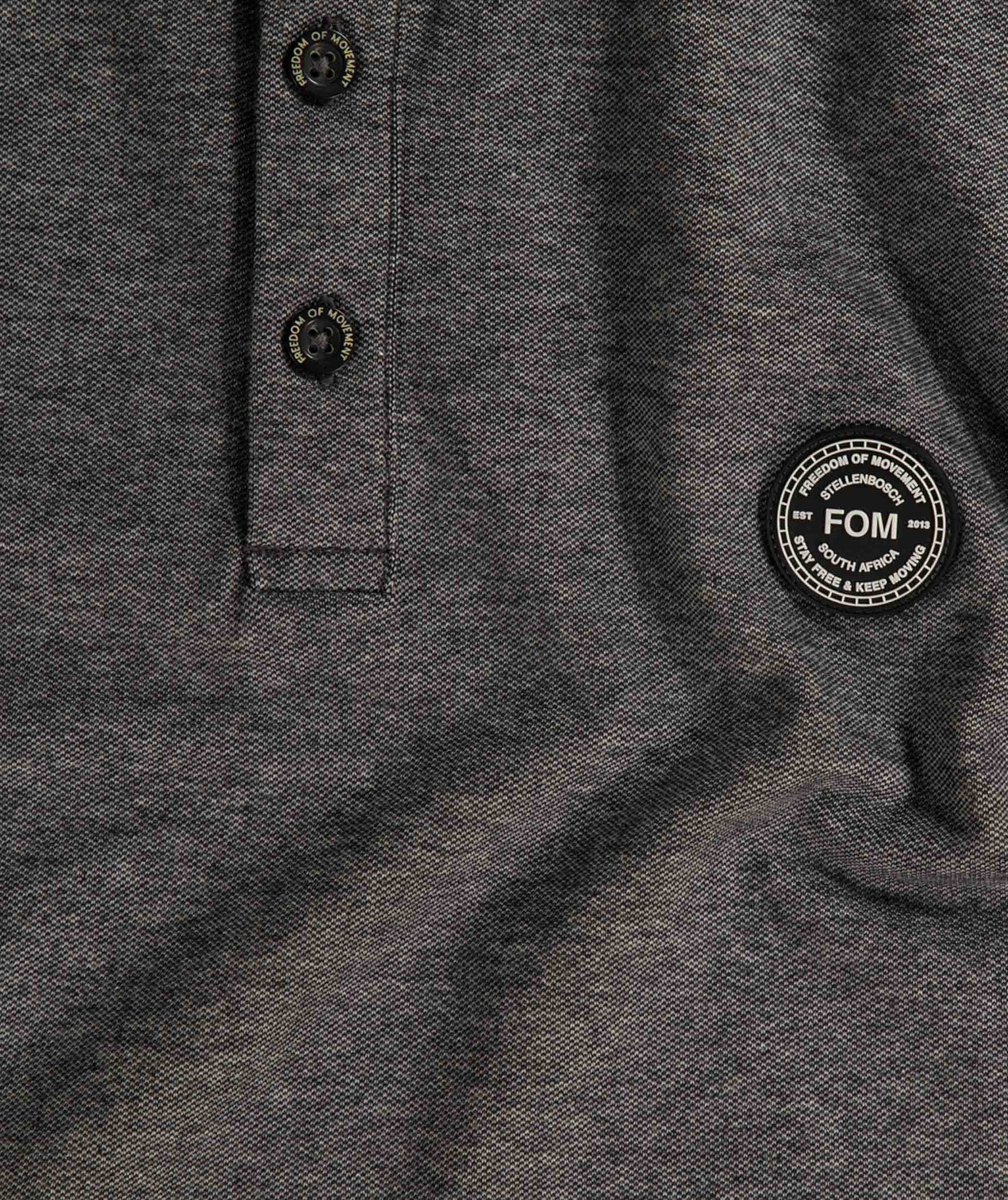 Mens Pique Golfer - Grey Melange