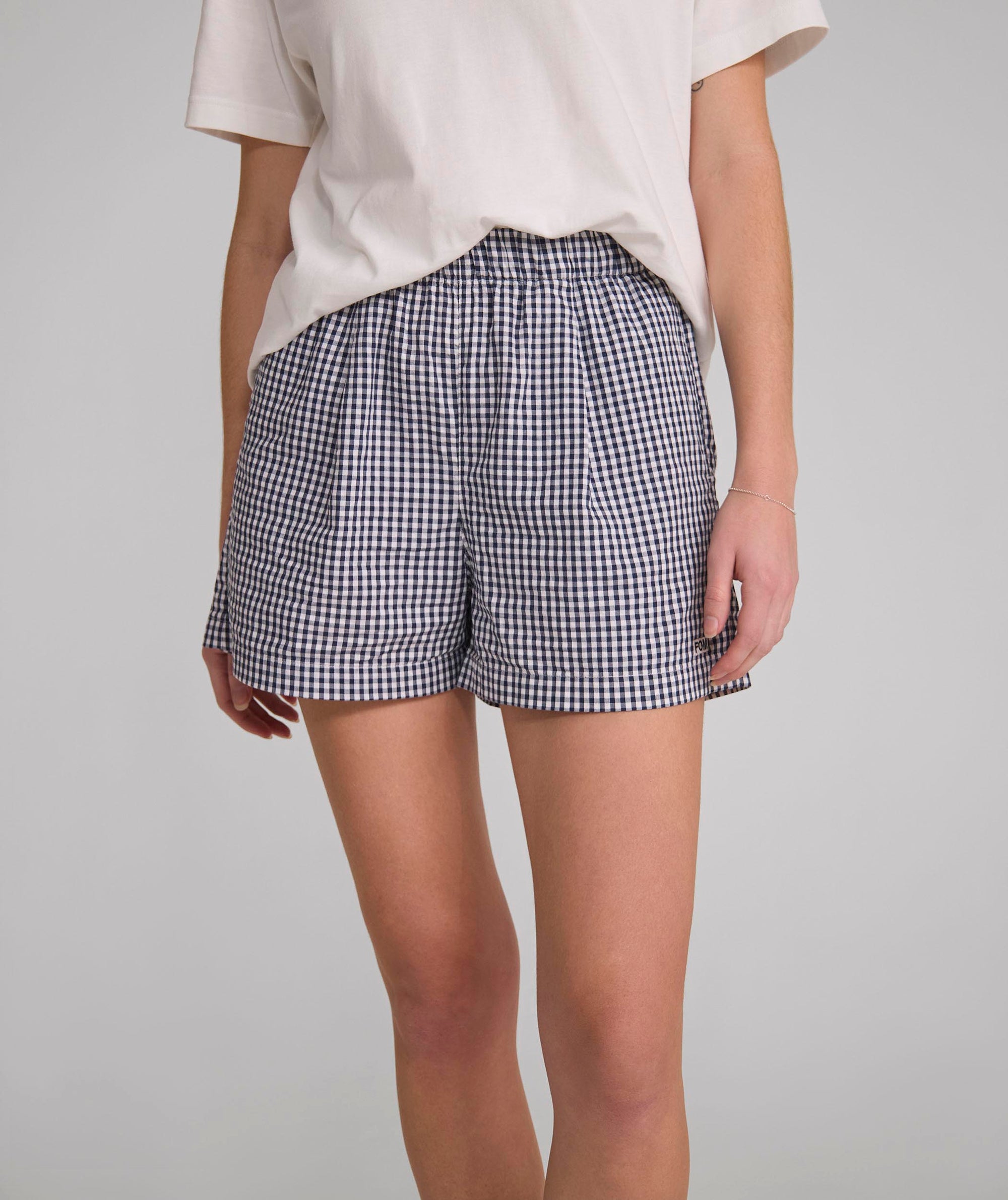 Ladies Gingham Shorts - X Navy