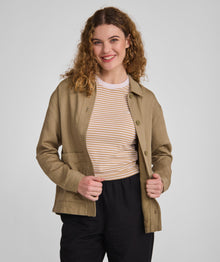 Ladies 1x1 Soft Rib Tee - X Stone Stripe