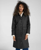 Ladies Coated Cotton Trench Coat - Onyx