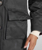 Ladies Coated Cotton Trench Coat - Onyx