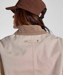 Ladies Cord Collar Bomber Jacket - Stone