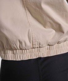 Ladies Cord Collar Bomber Jacket - Stone