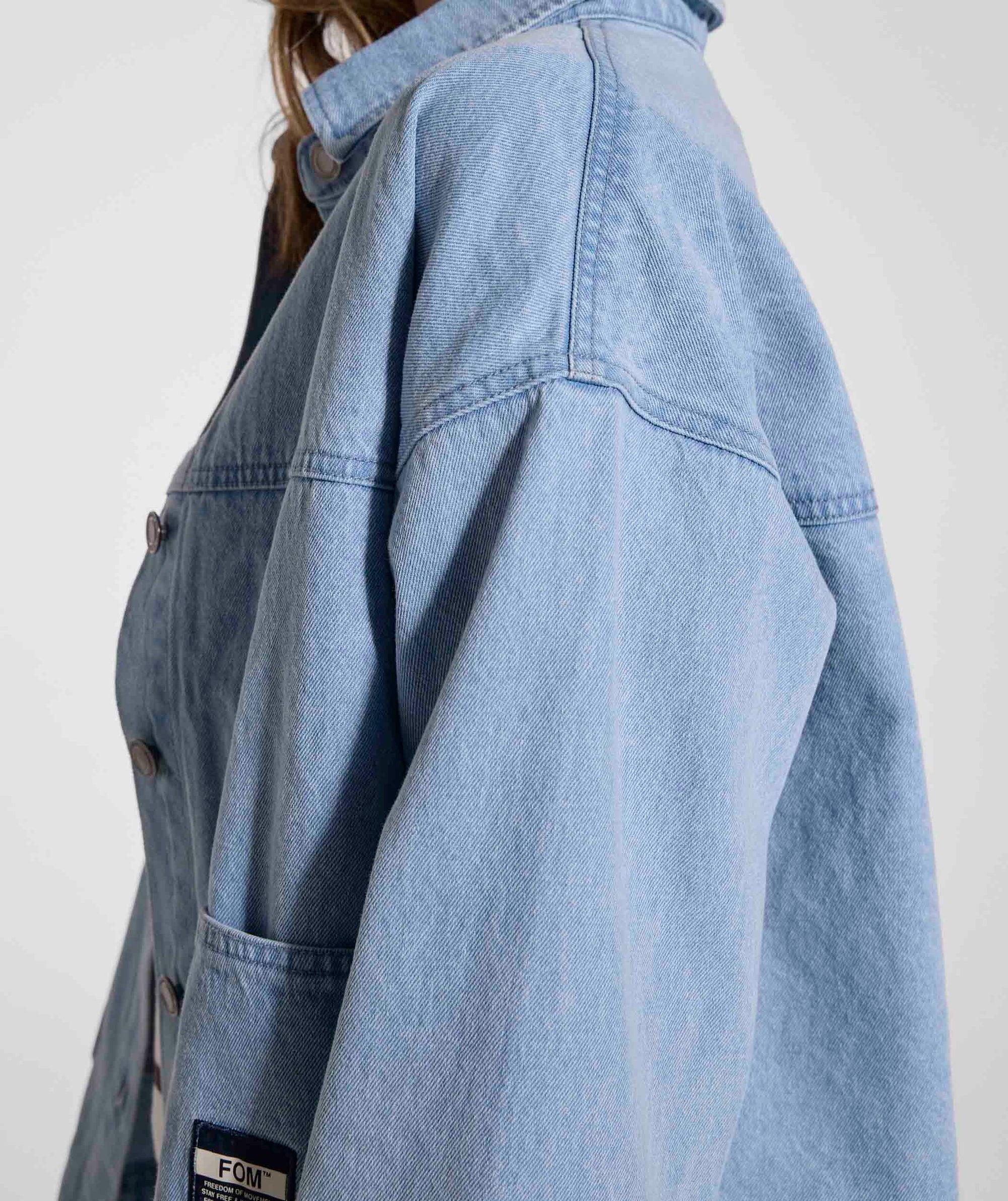 Ladies Denim Shacket - Light Wash