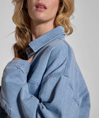 Ladies Denim Shacket - Light Wash