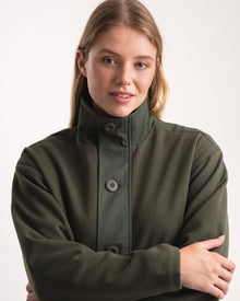 Ladies Melton Button Jacket - Bottle Green