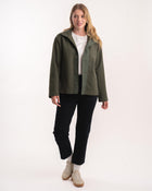 Ladies Melton Button Jacket - Bottle Green