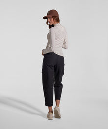 Ladies Slim Fit Turtle Neck Rib Top - Ivory