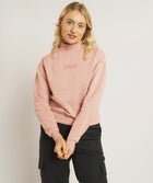 Ladies Turtle Neck Sweater - Dusty Pink
