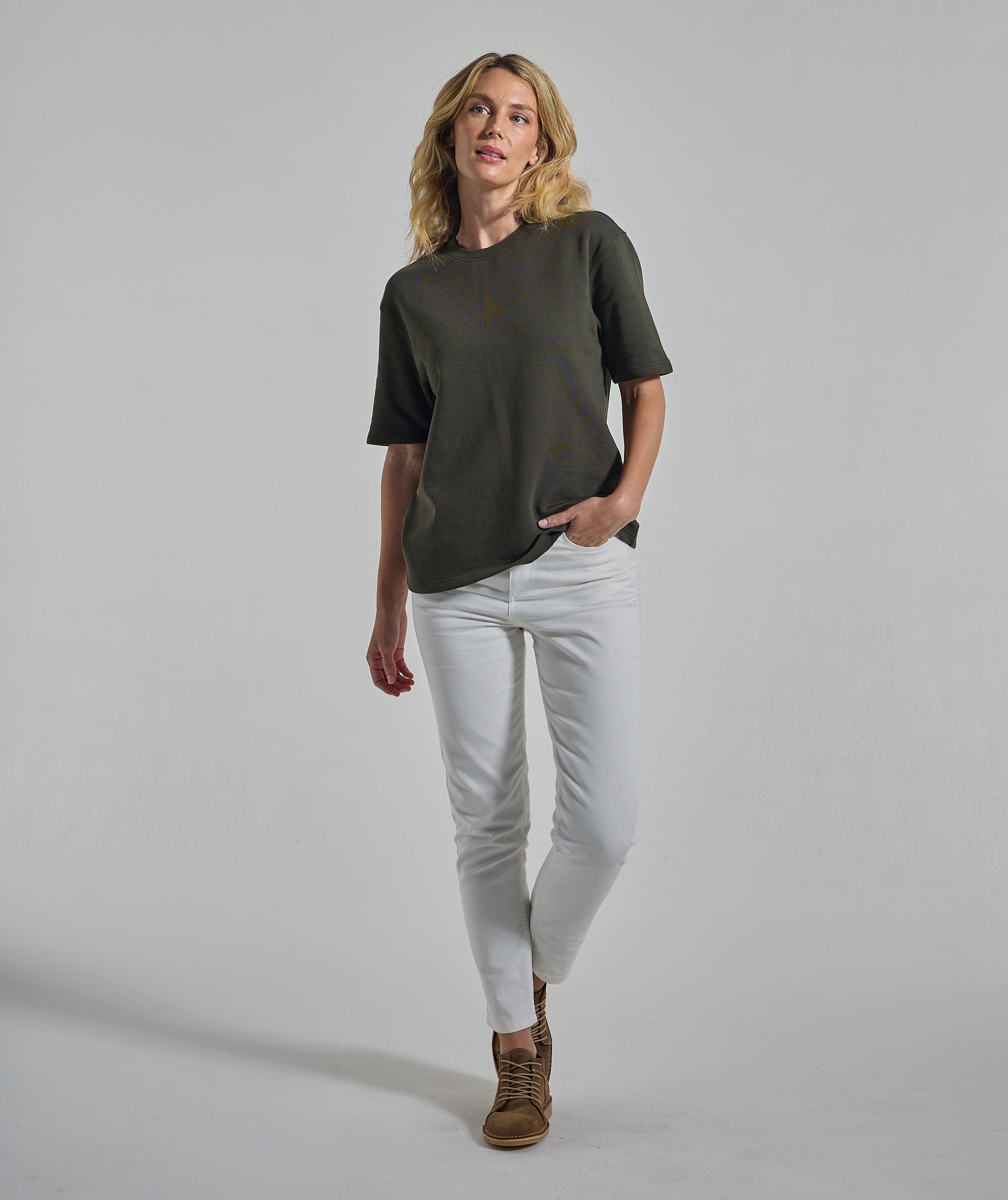 Ladies Skinny-ish Denim Jean - Ecru