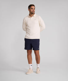 Mens Long Sleeve Honeycomb Golfer - Ivory
