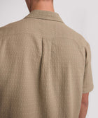 Mens Short Sleeve Textured Pocket Shirt - Lichen Green