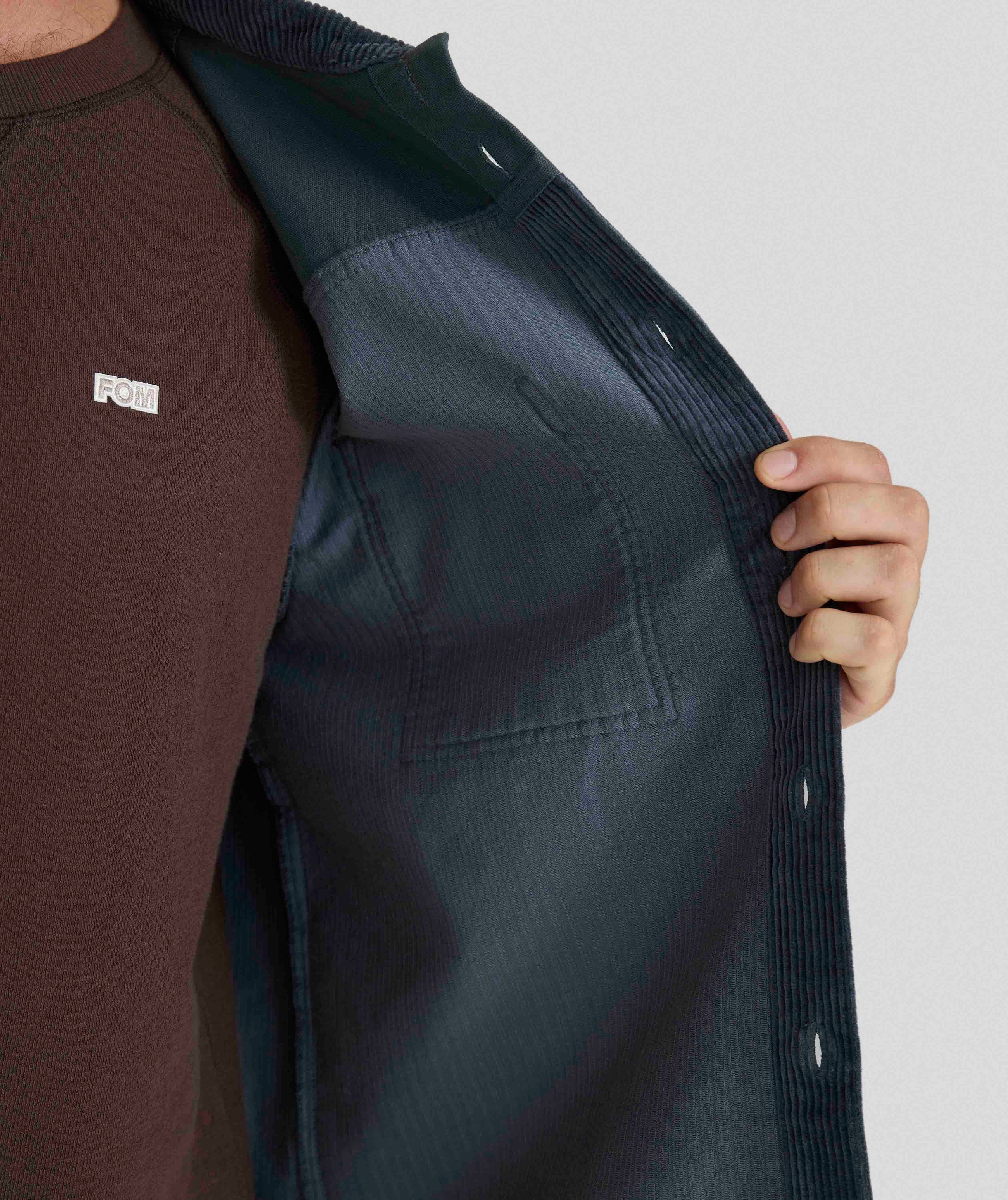 Mens Corduroy Overshirt - Slate Blue